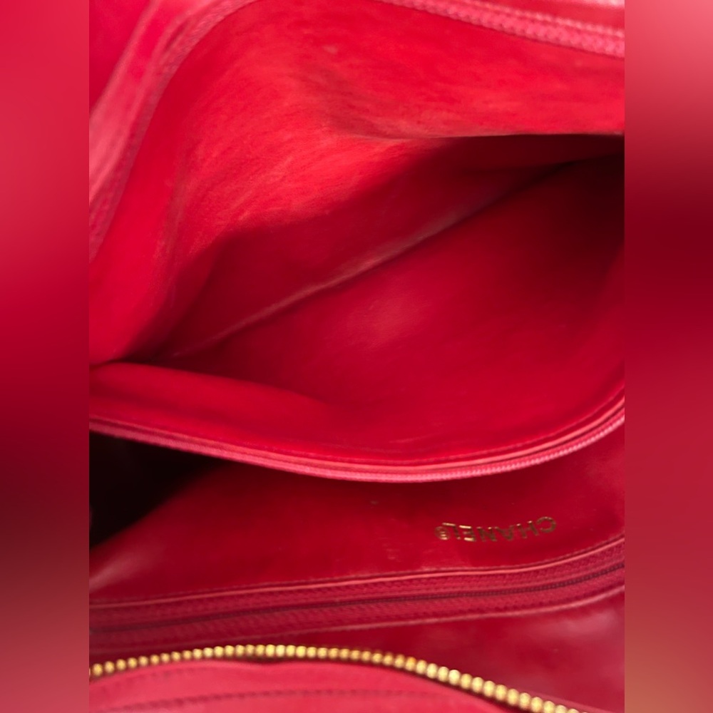 Chanel Red Lambskin Chevron Bag - Picture 10 of 17